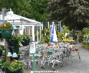 Outdoor seating at Dobbies cafe in Aberdeen