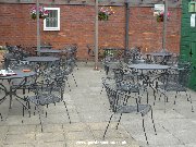 Outdoor seating at the cafe