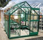 Aluminium greenhouse - in green! Click to enlarge. 