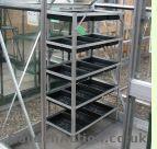 Aluminium greenhouse bench. Click picture to enlarge.