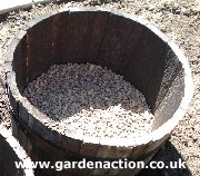 Drainage stones in the container